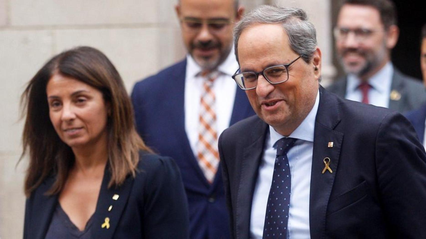 Meritxell Budó y Quim Torra, en una imagen de archivo.