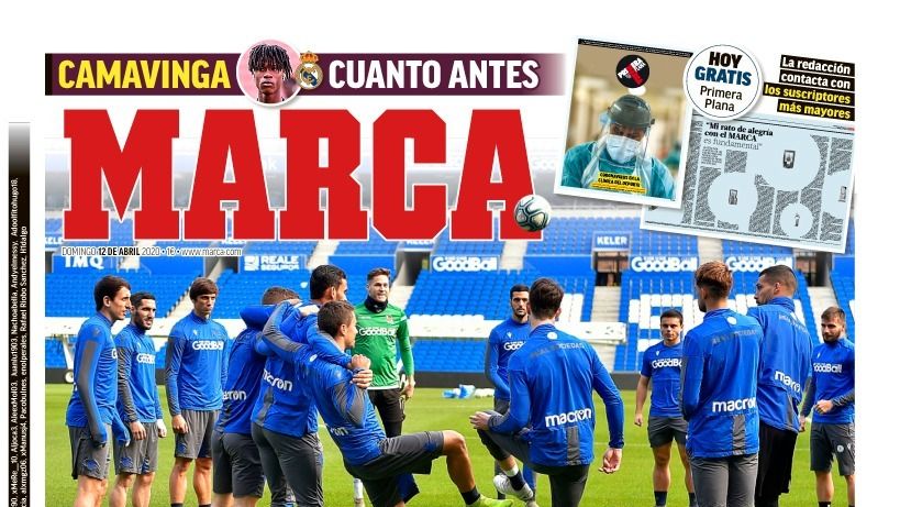 La portada del diario MARCA (12/04/2020)