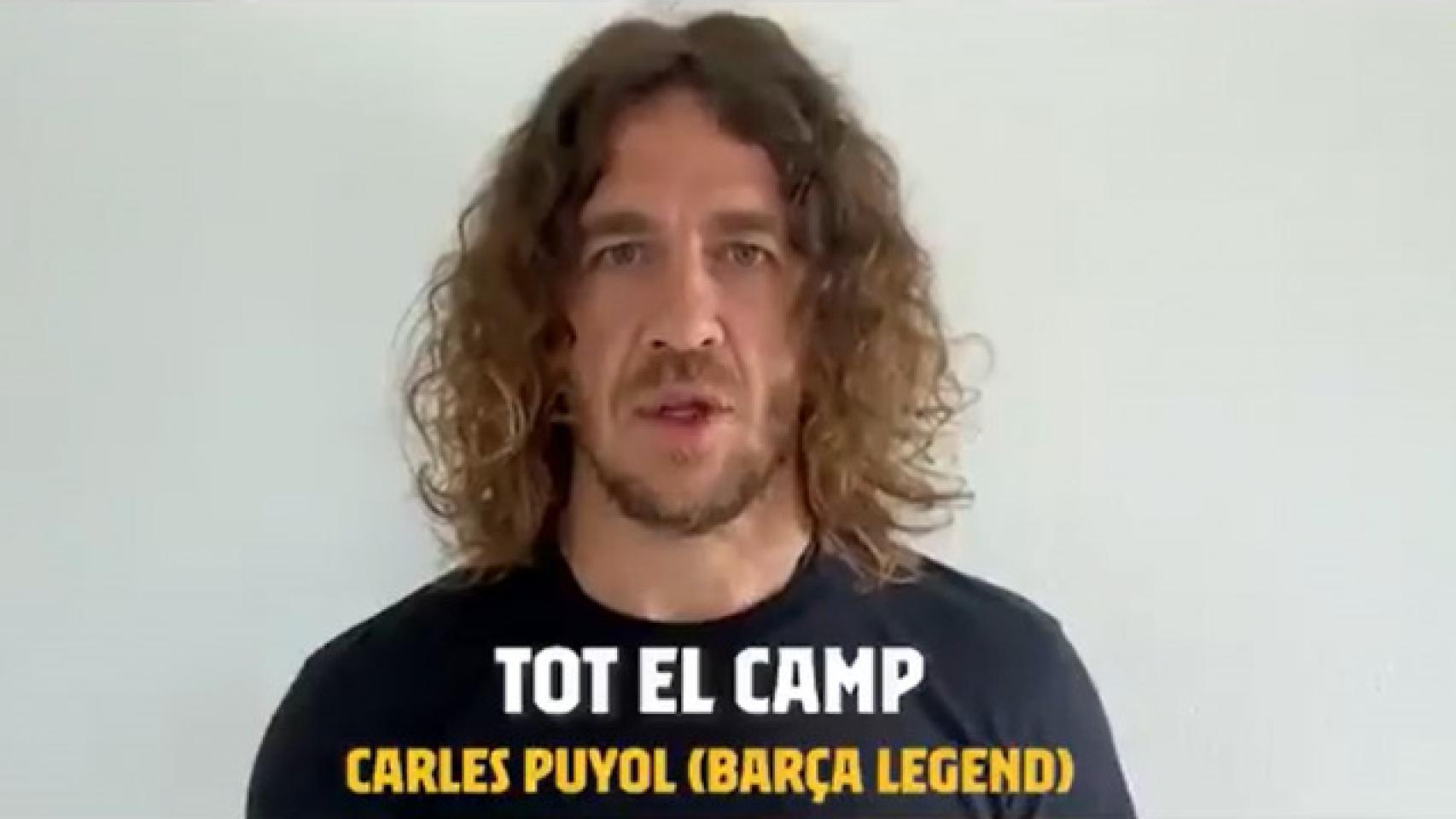 Carles Puyol, en un vídeo promocional del Barcelona