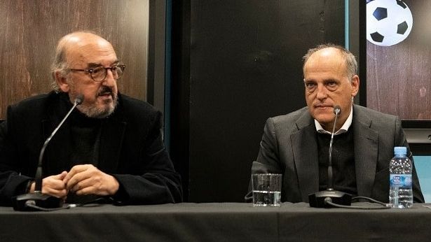 Jaume Roures, junto a Javier Tebas a principios de 2020