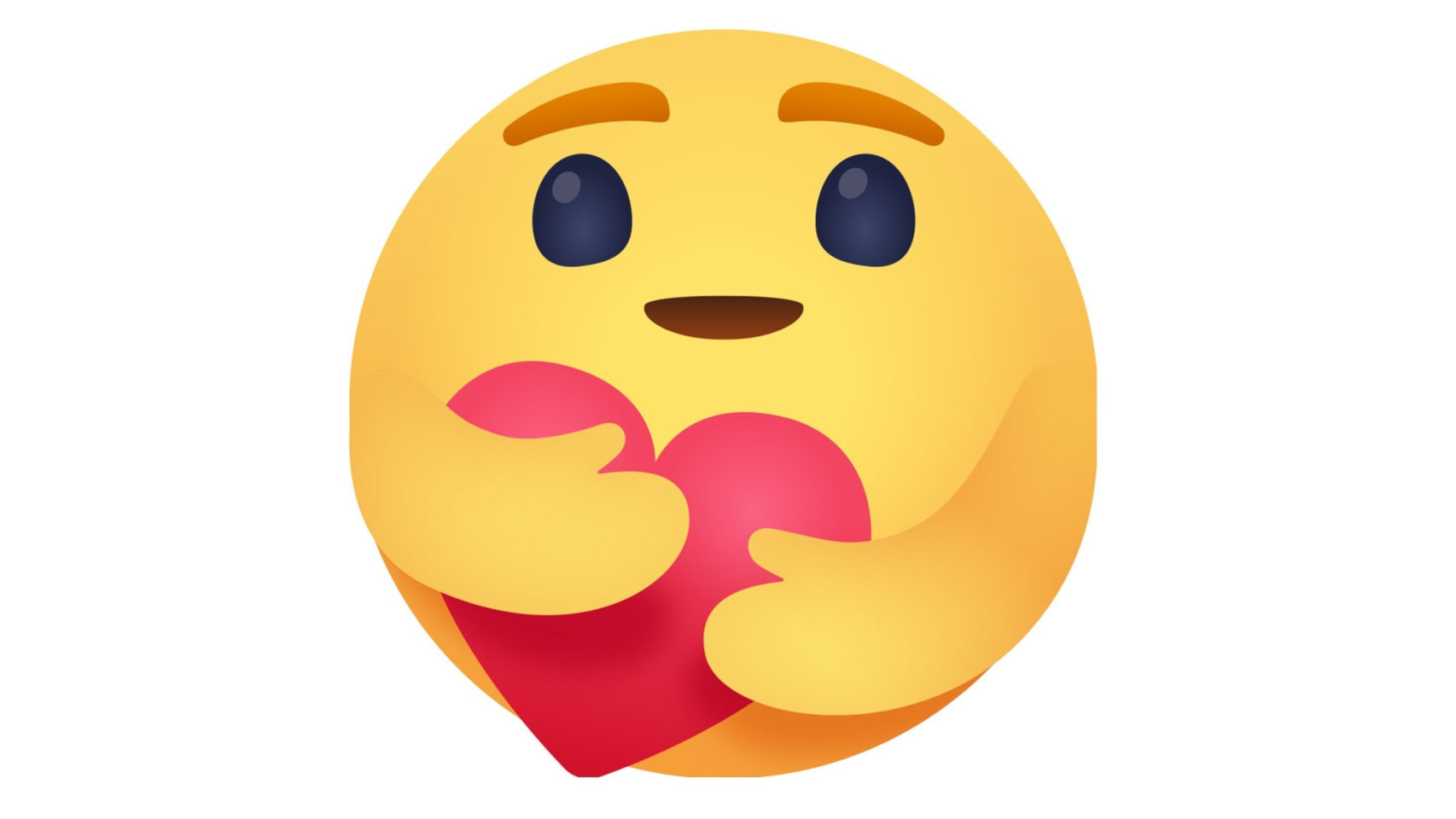 La nueva reacción de Facebook con un abrazo, indicando que nos importa
