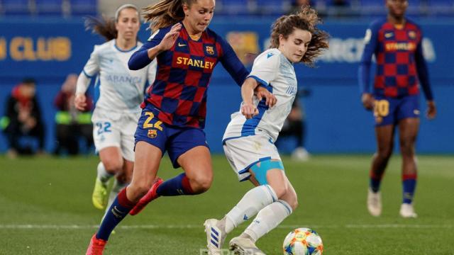 Tere Abelleira, durante el partido de Copa ante el Barça.