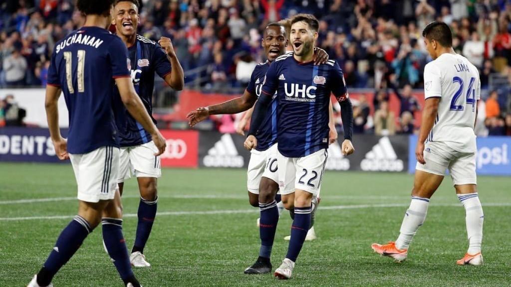 Carles Gil celebra un gol en su primera temporada en los New England Revolution