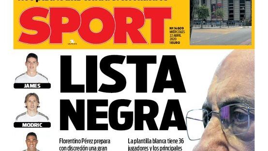 La portada del diario SPORT (22/04/2020)