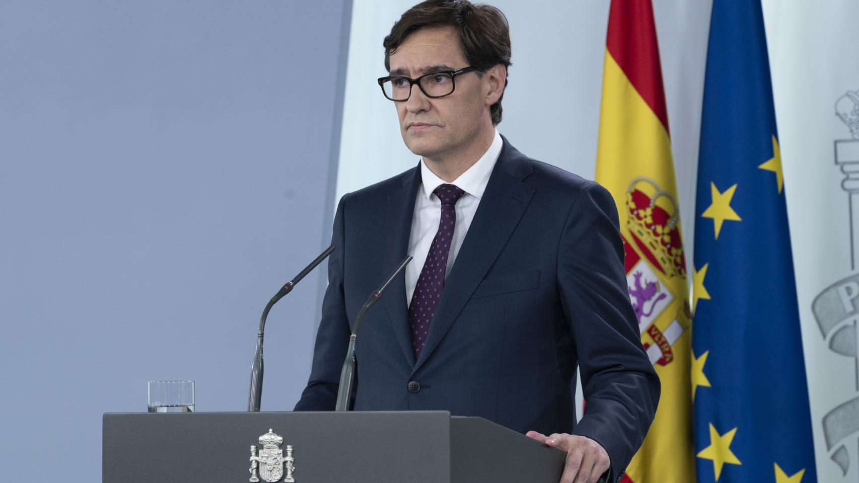 Salvador Illa, en su última comparecencia en Moncloa.