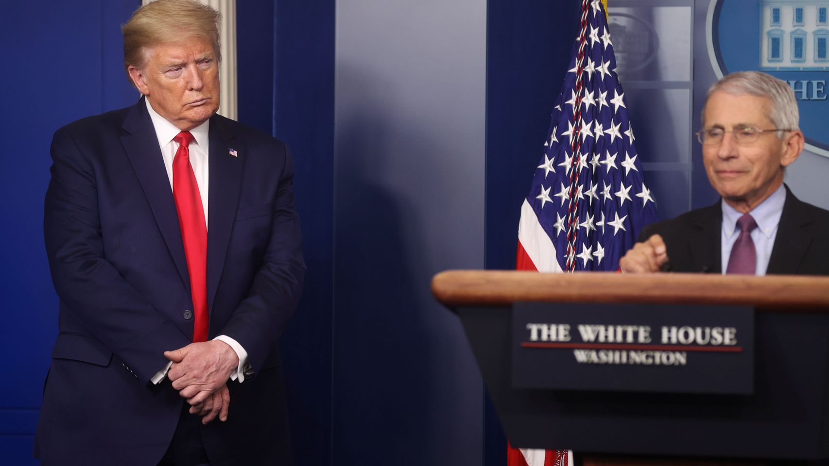 El presidente de EEUU, Donald Trump. durante su comparecencia diaria sobre el coronavirus.