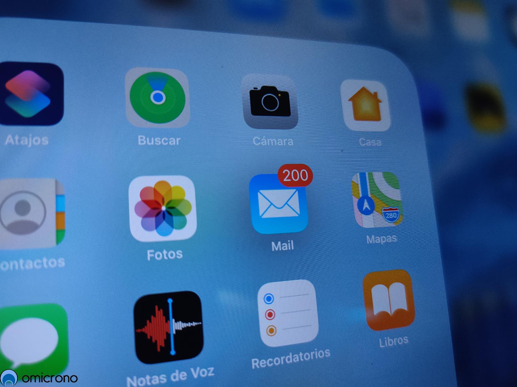 App de correo en un iPad.