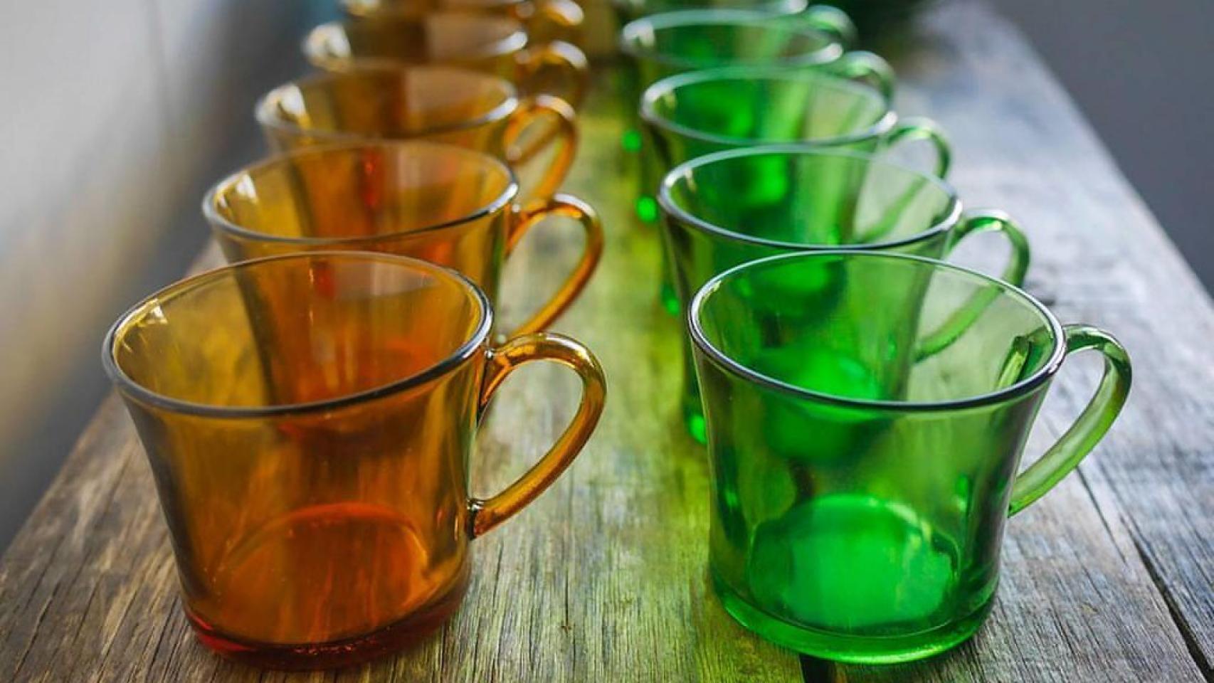 Las míticas tazas verdes y ámbar de Duralex.