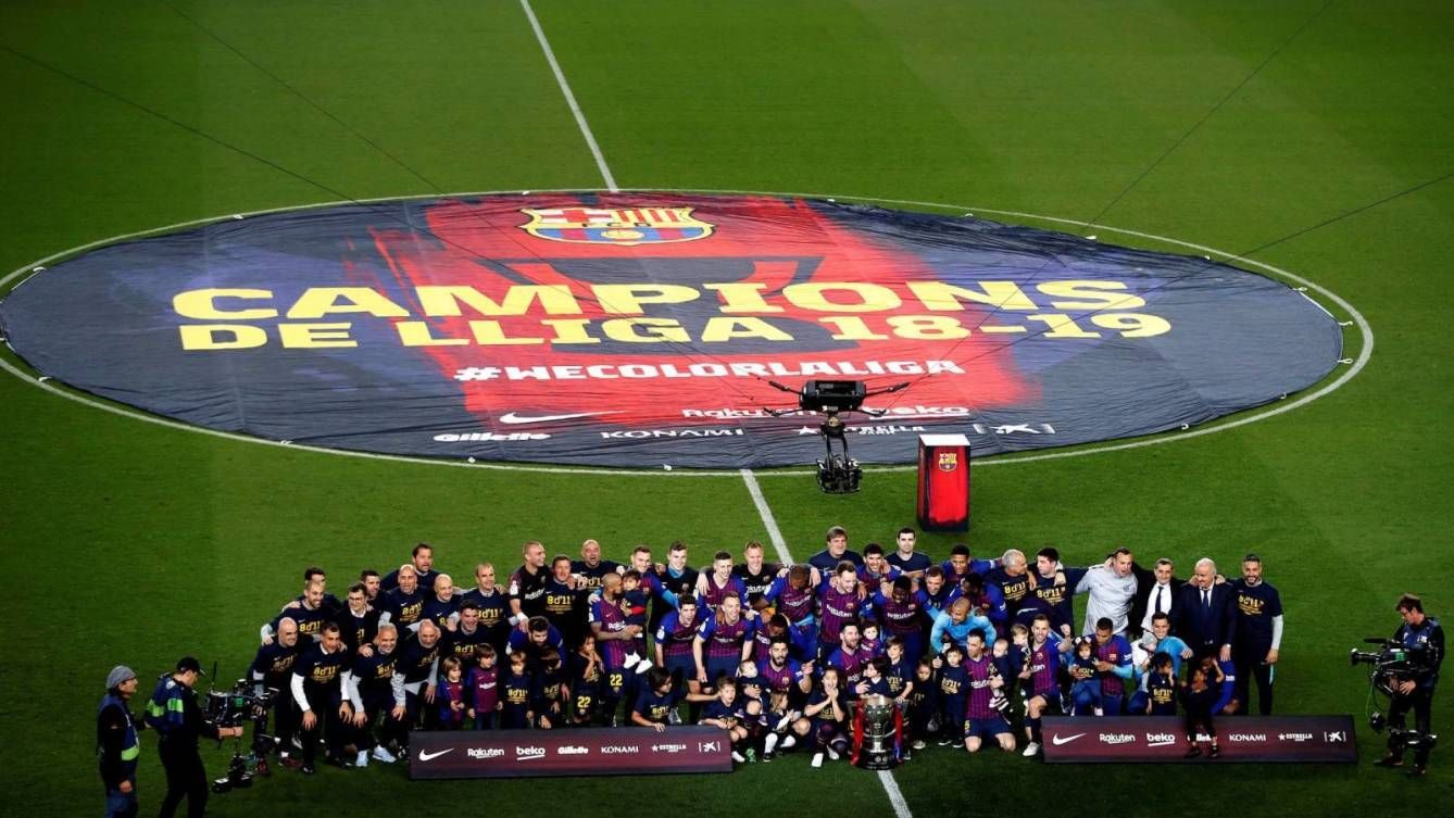 El Barcelona, celebrando el título de La Liga 2018/2019