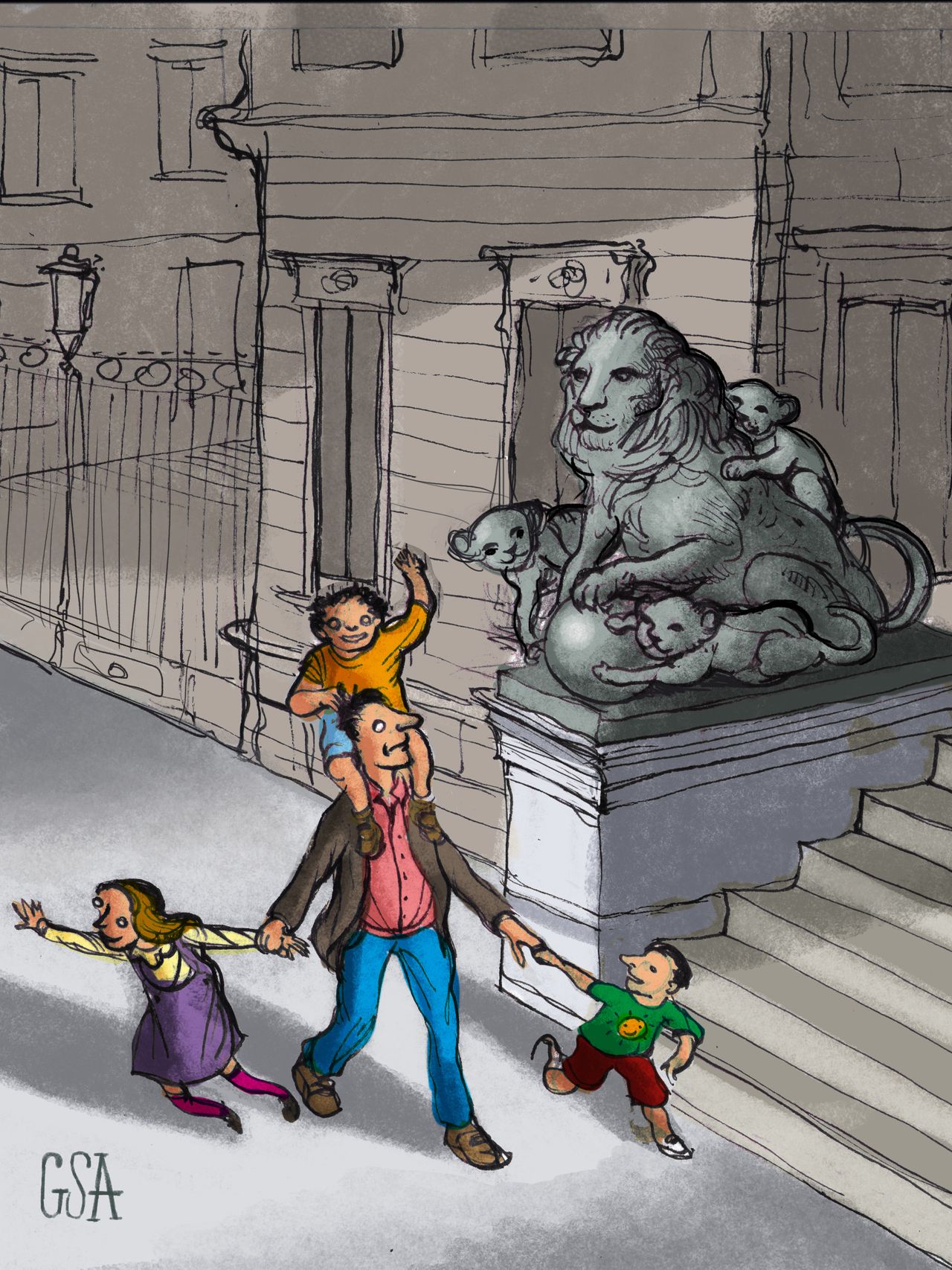 Niños y cachorros