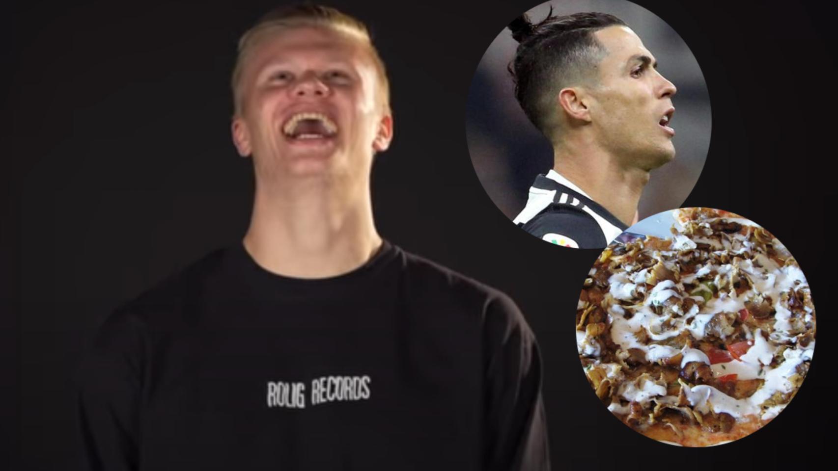 Erling Haaland, Cristiano Ronaldo y la pizza de kebab