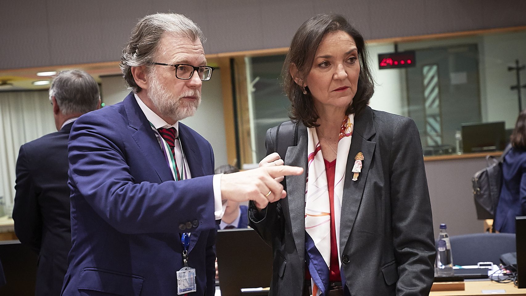 La ministra de Turismo, Reyes Maroto, durante una reunión en Bruselas