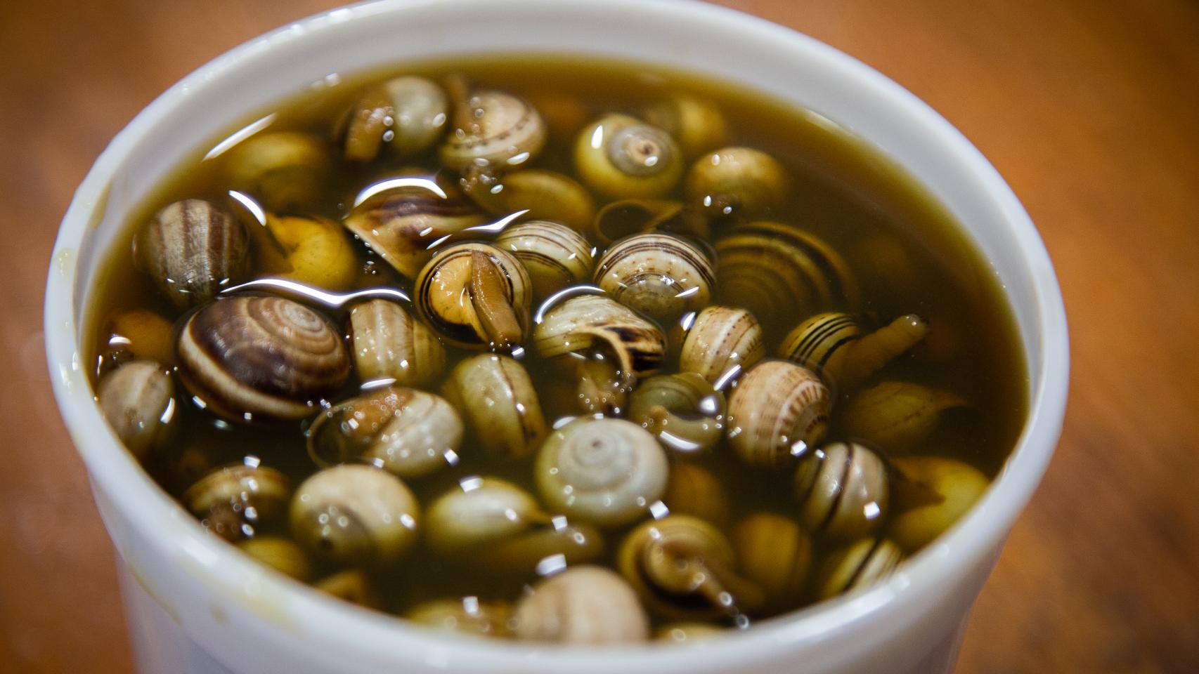 Una tarrina de caracoles.