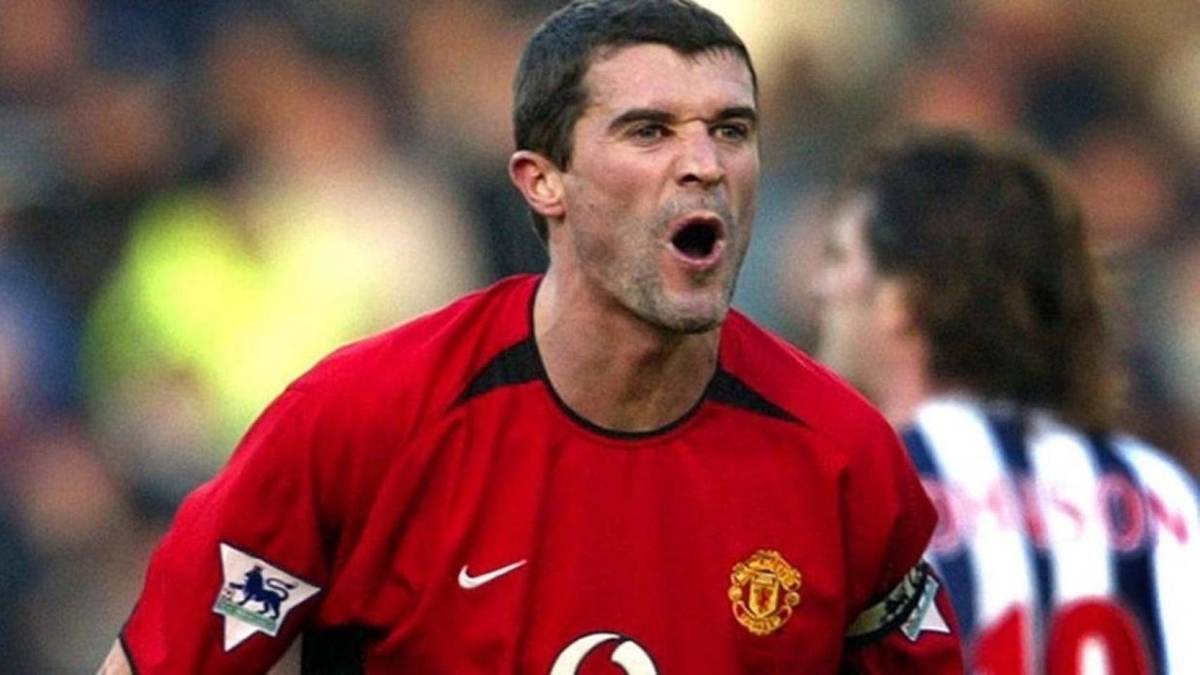 Roy Keane, durante un partido con el United