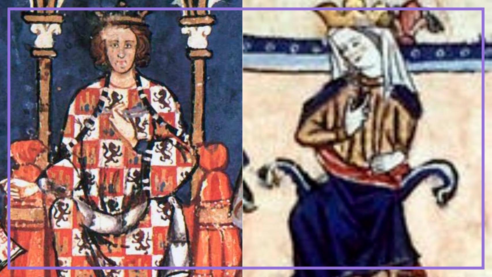 Retratos de Alfonso X y Violante de Aragón.