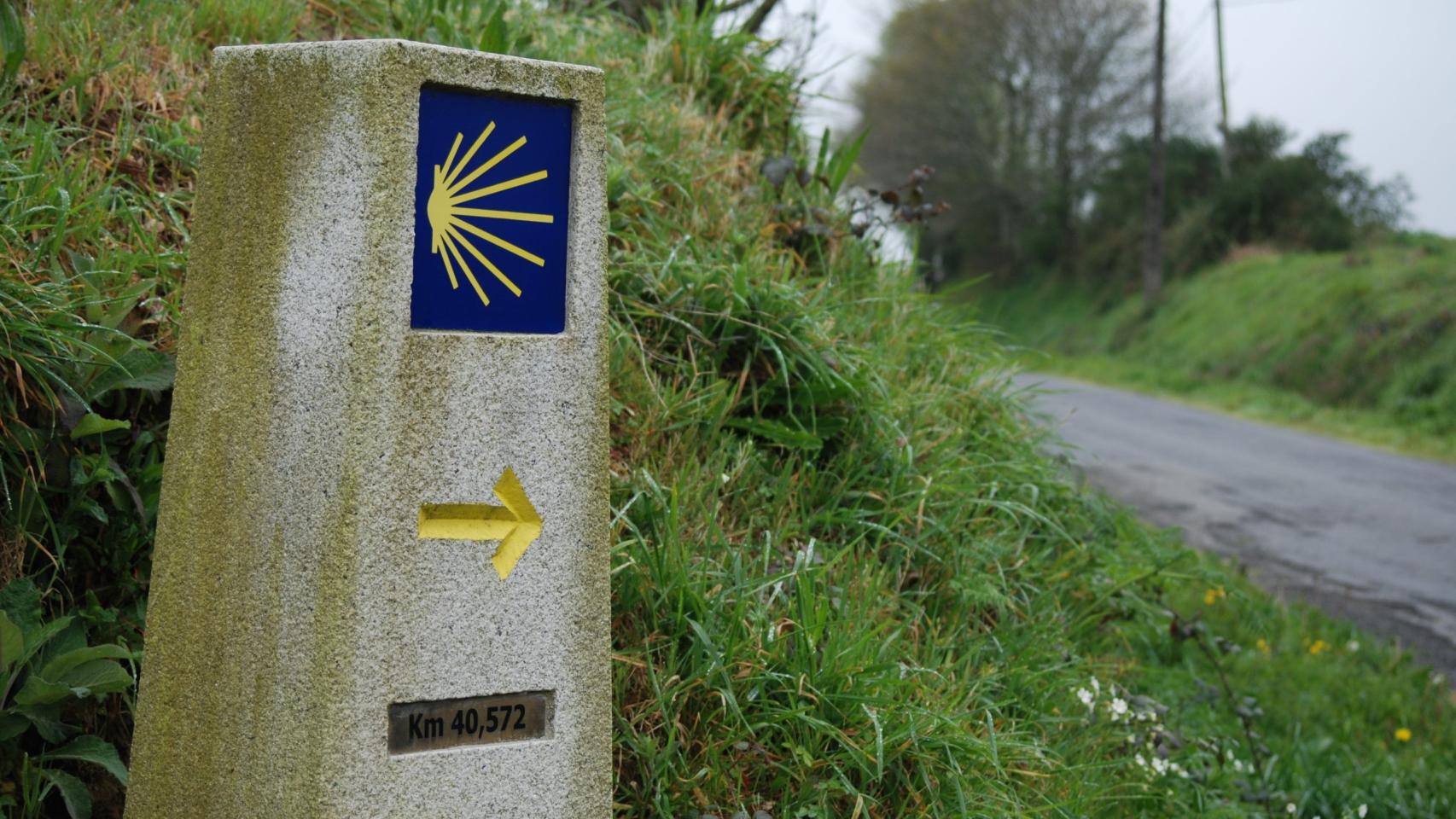 Un miliario del Camino de Santiago.