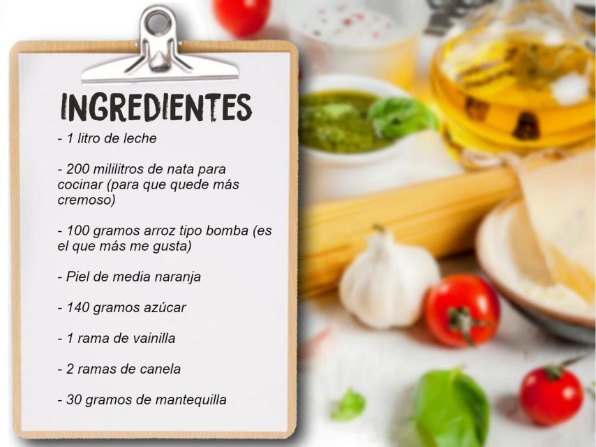 Los ingredientes del arroz con leche de Alonso Caparrós.