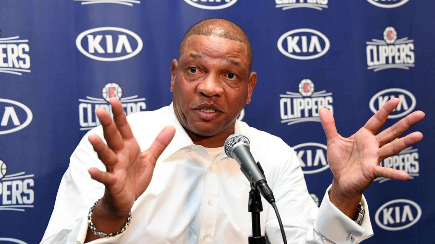 Doc Rivers, durante una rueda de prensa de la NBA