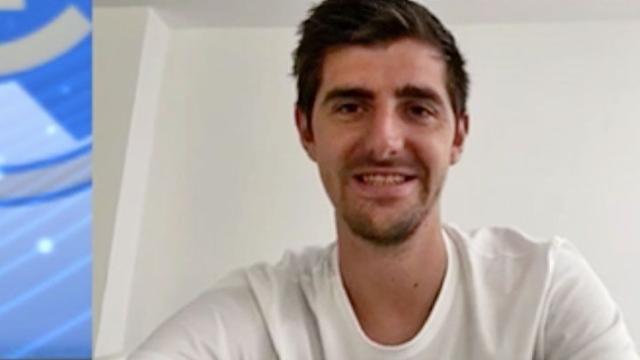 Thibaut Courtois, en videollamada con Real Madrid Conecta
