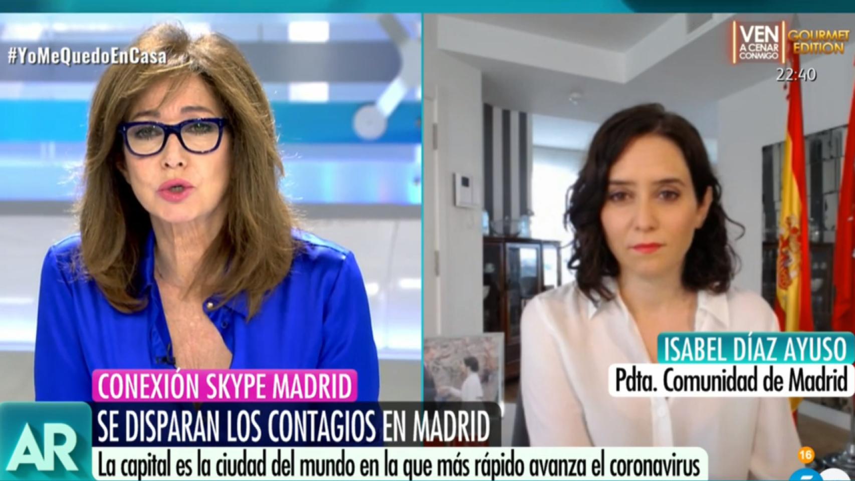 Ana Rosa Quintana e Isabel Díaz Ayuso.