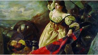 Obra de María Pita abatiendo a un alférez inglés en 1589.