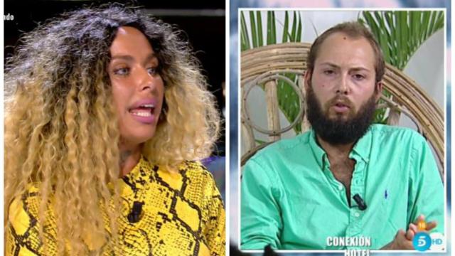 Yiya tras su llegada a España y José Antonio Avilés desde Honduras en montaje de JALEOS.