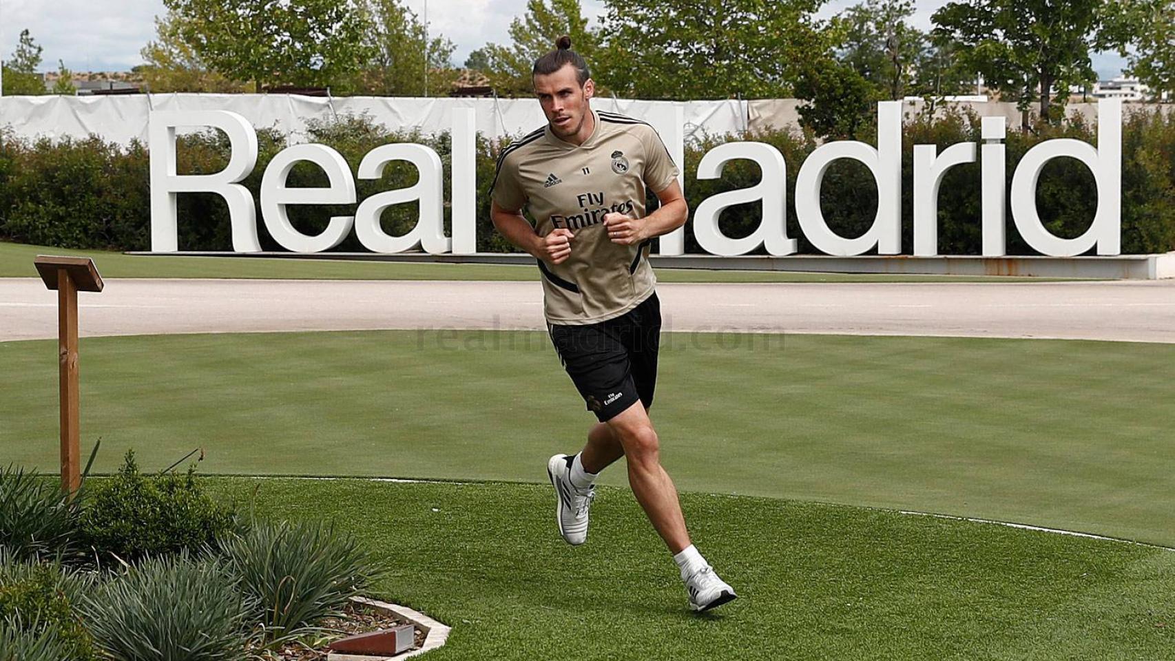 Gareth Bale, en un entrenamiento del Real Madrid