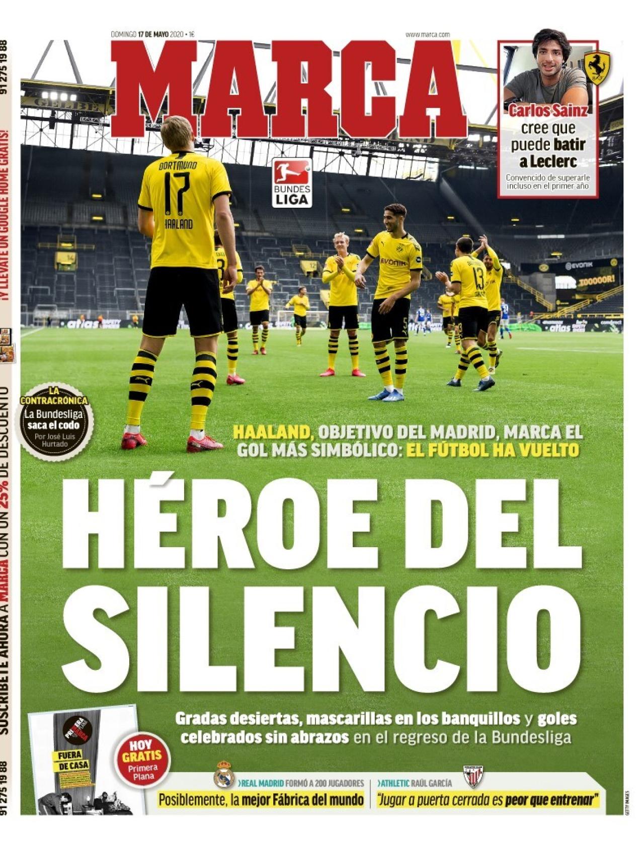 La portada del diario MARCA (17/05/2020)