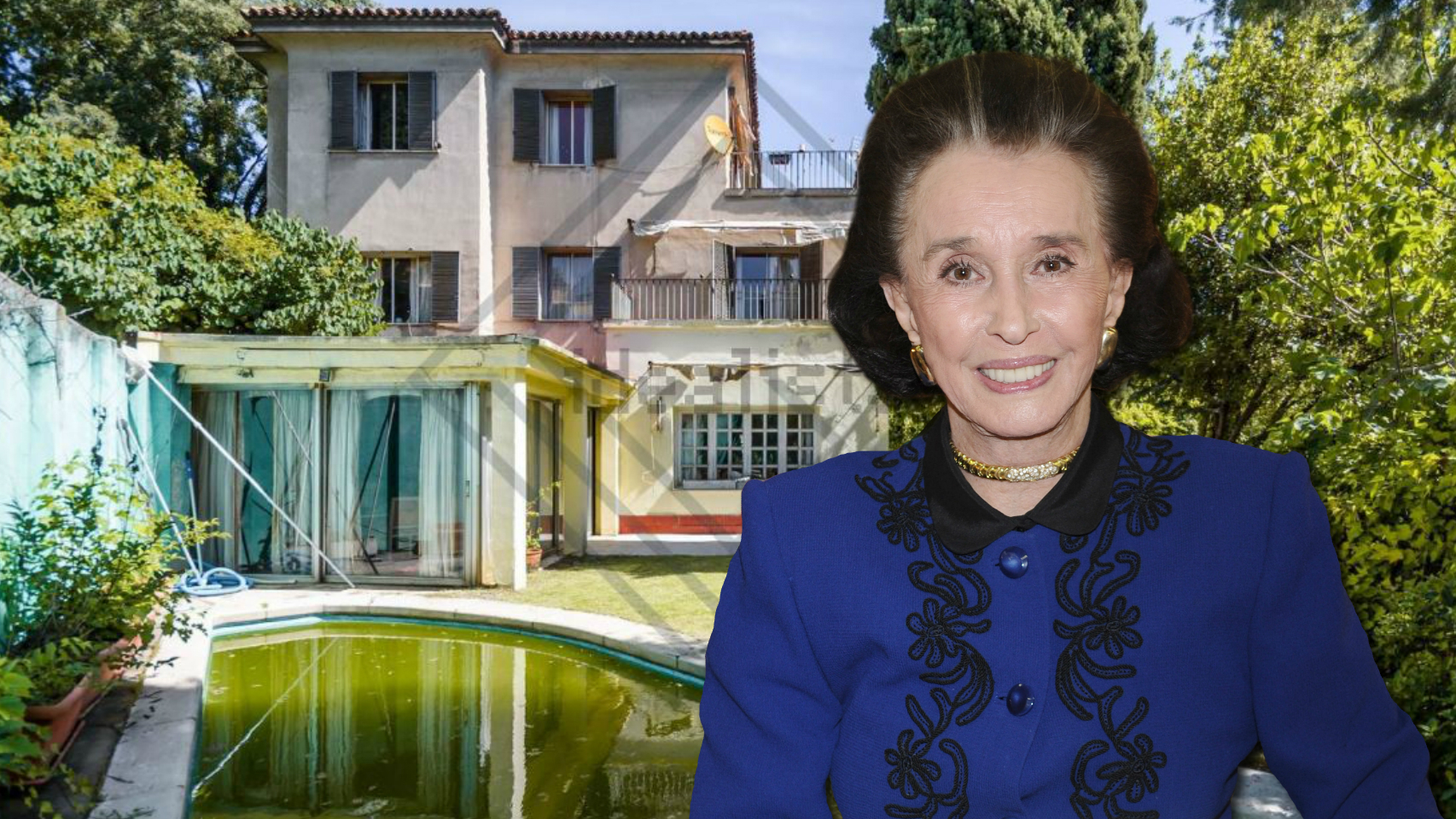 La condesa de Ramones en un montaje de JALEOS frente a la que en la vivió en El Viso.