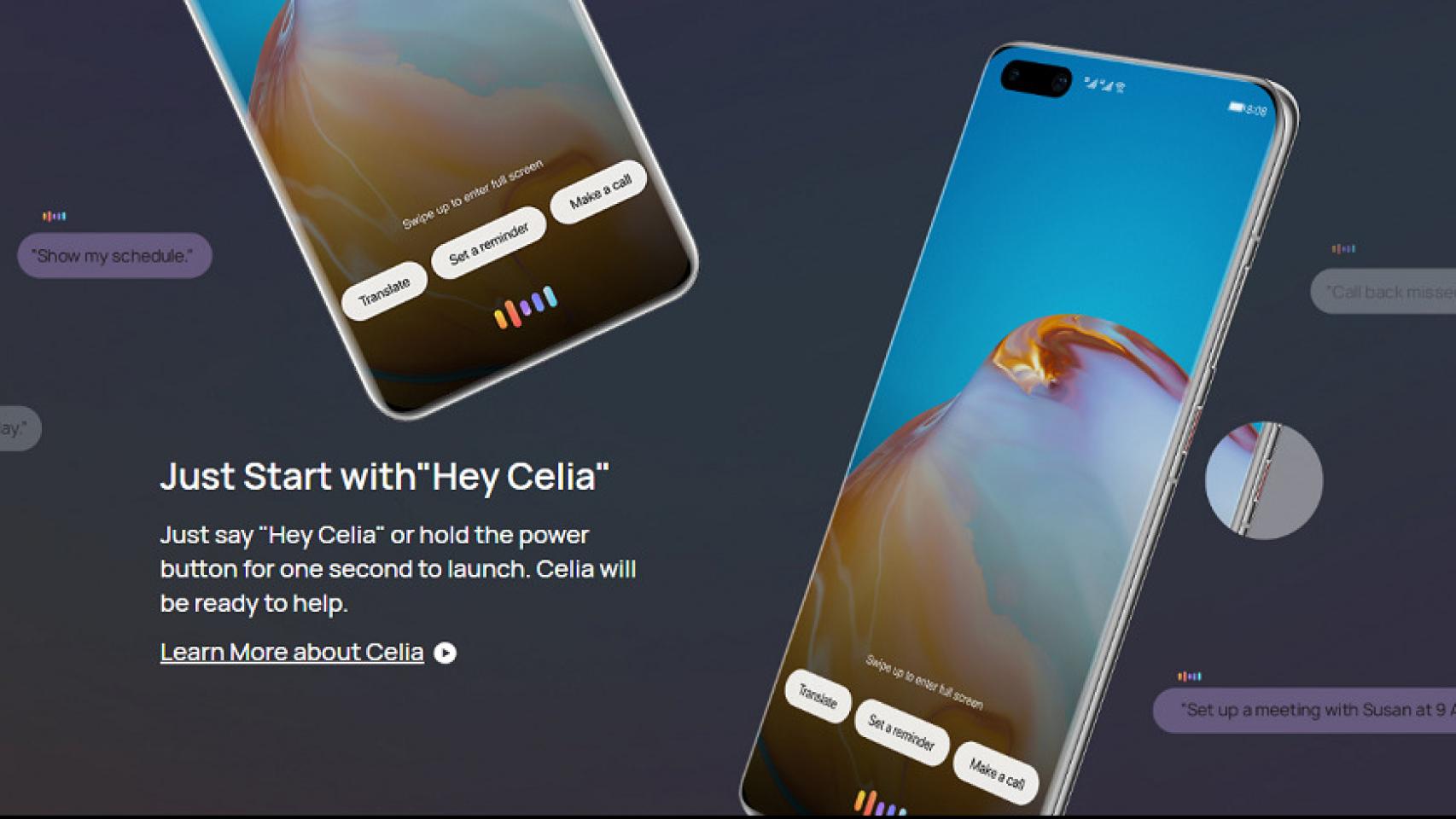 El asistente de voz Celia llega a los Huawei P40