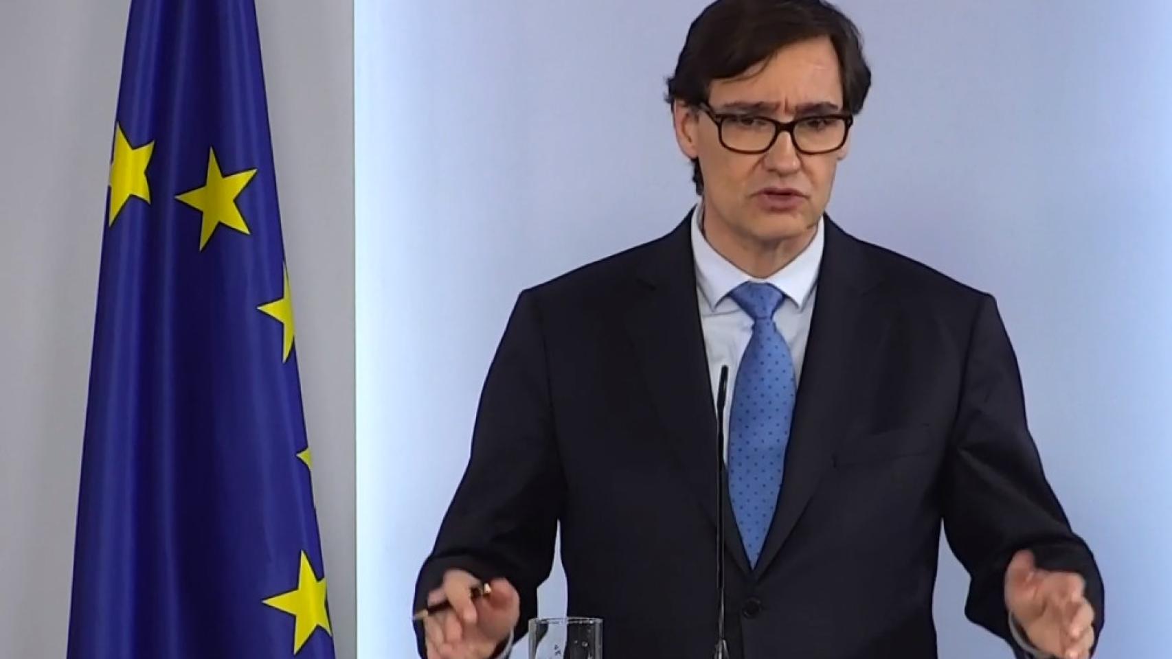 Salvador Illa, ministro de Sanidad, en rueda de prensa.
