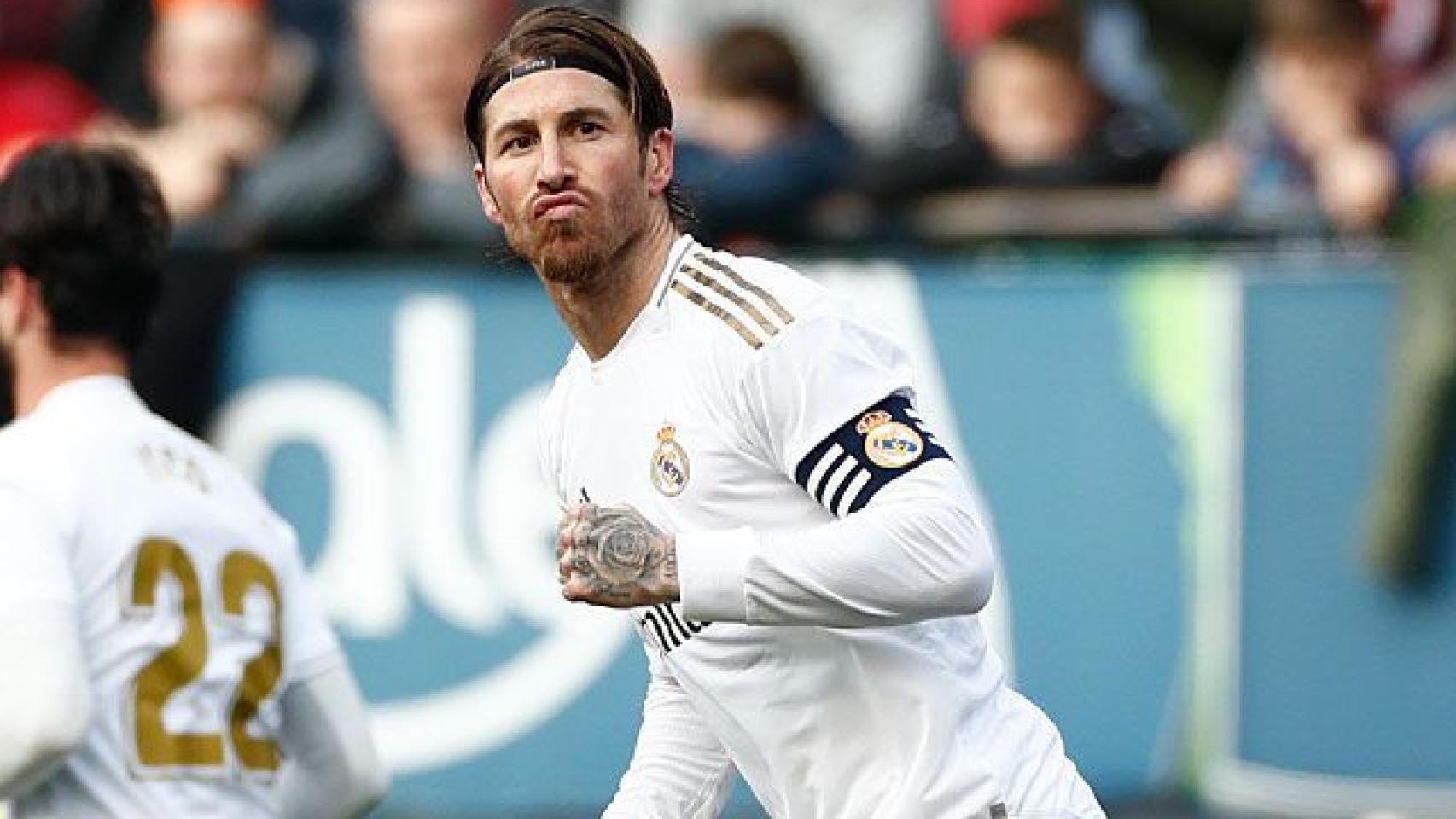 Sergio Ramos, en un partido del Real Madrid