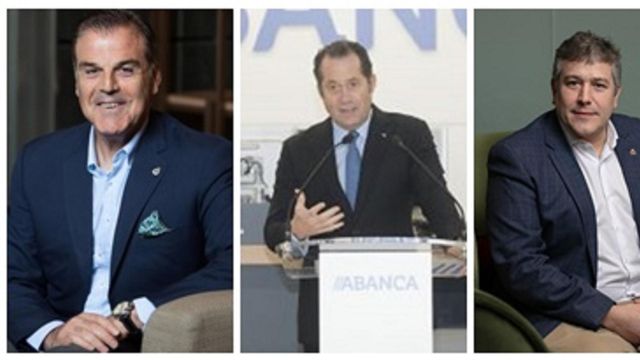 De izquierda a derecha: Fernando Vidal, Juan Carlos Escotet y Miguel Otero