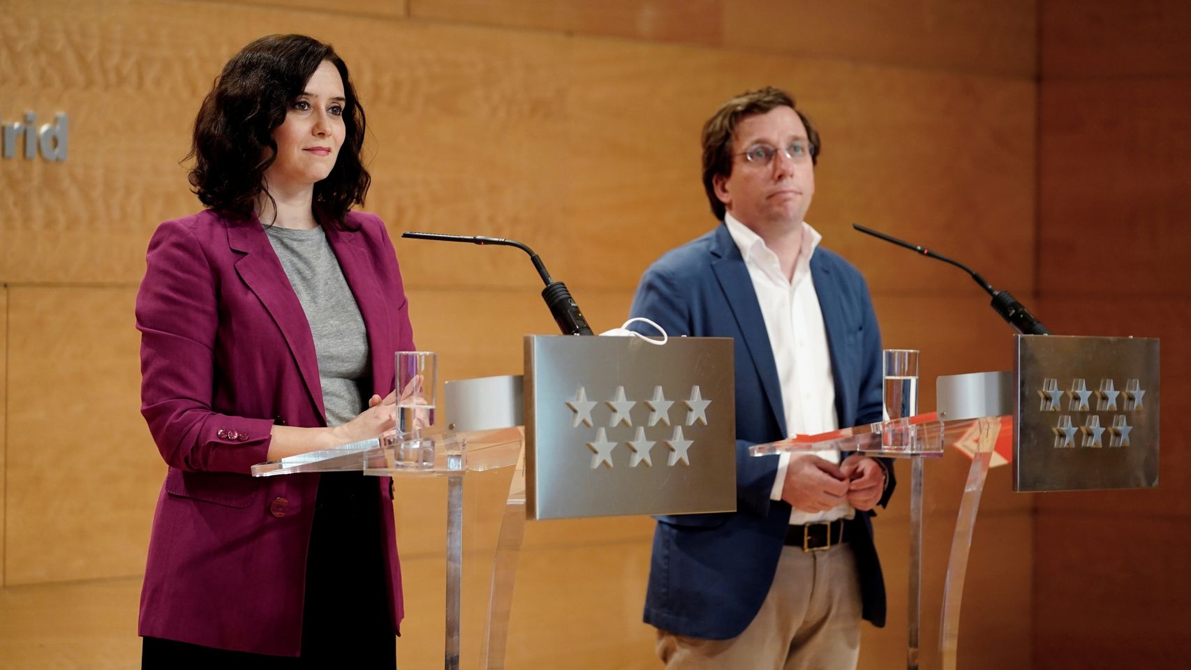 La presidenta de la Comunidad de Madrid, Isabel Díaz Ayuso, y el alcalde de Madrid, José Luis Martínez-Almeida.