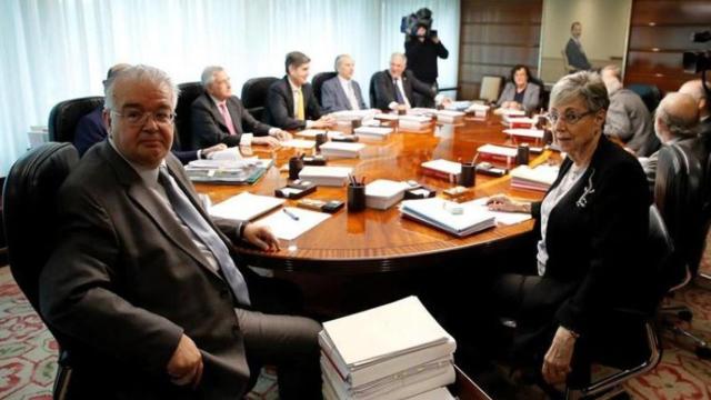 Reunión del pleno del Tribunal Constitucional antes del Covid-19./