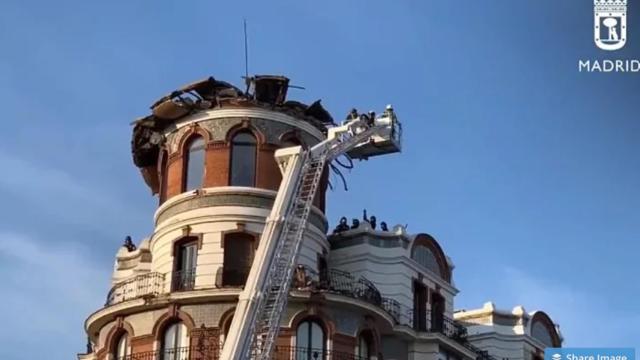 La cúpula derrumbada en Madrid.