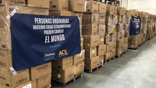 Imagen del material sanitario llegado a España.