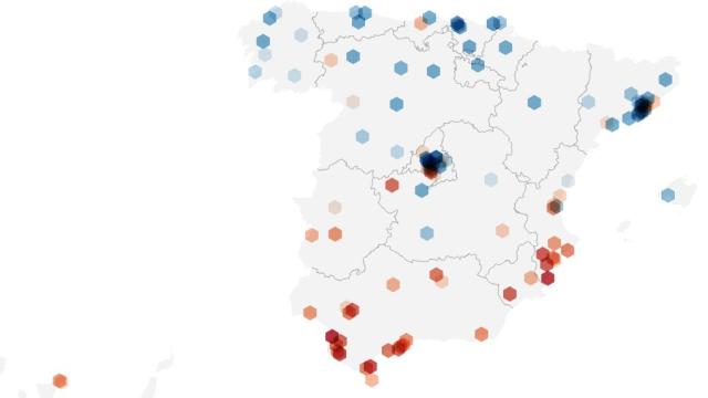 Mapa de los municipios más ricos y más pobres.