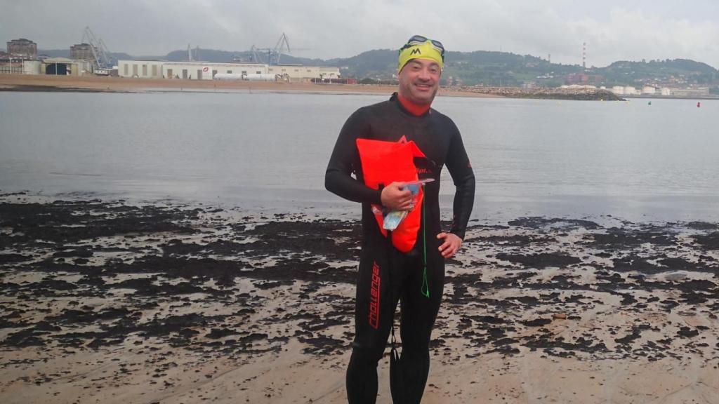 Pablo Pedraz, tras salir del mar