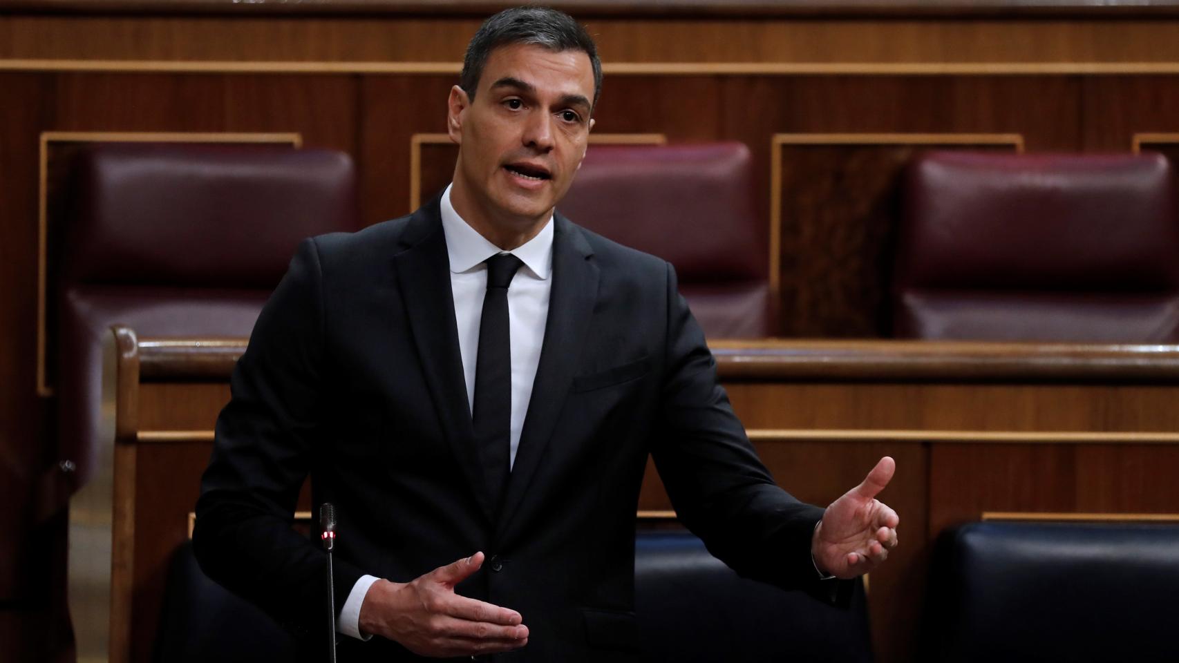 Pedro Sánchez, presidente del Gobierno, en el Congreso de los Diputados.