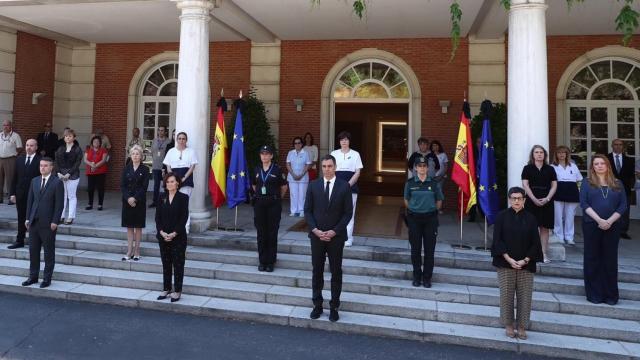 Minuto de silencio en La Moncloa.