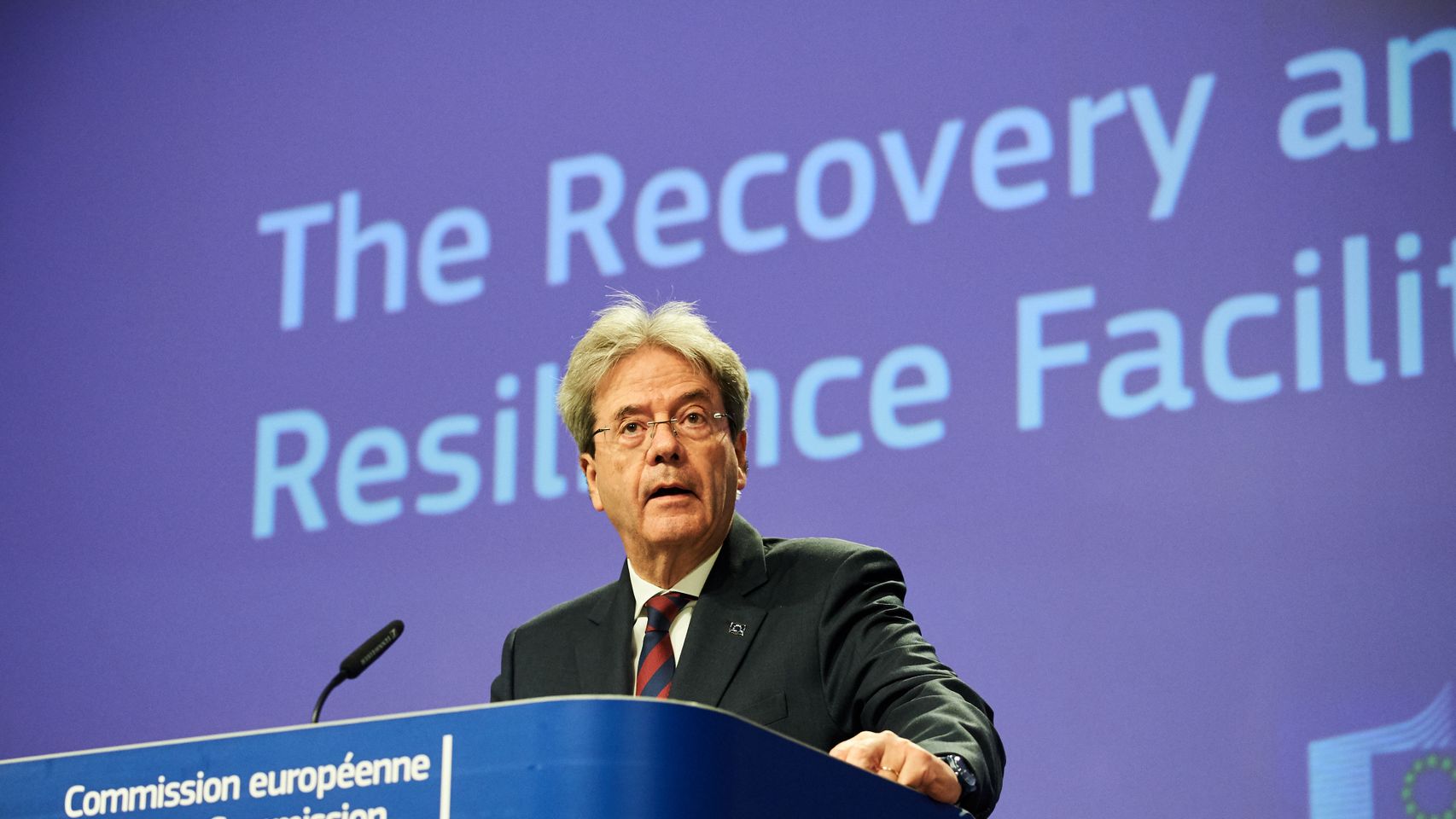 El comisario de Asuntos Económicos, Paolo Gentiloni, durante la rueda de prensa de este jueves