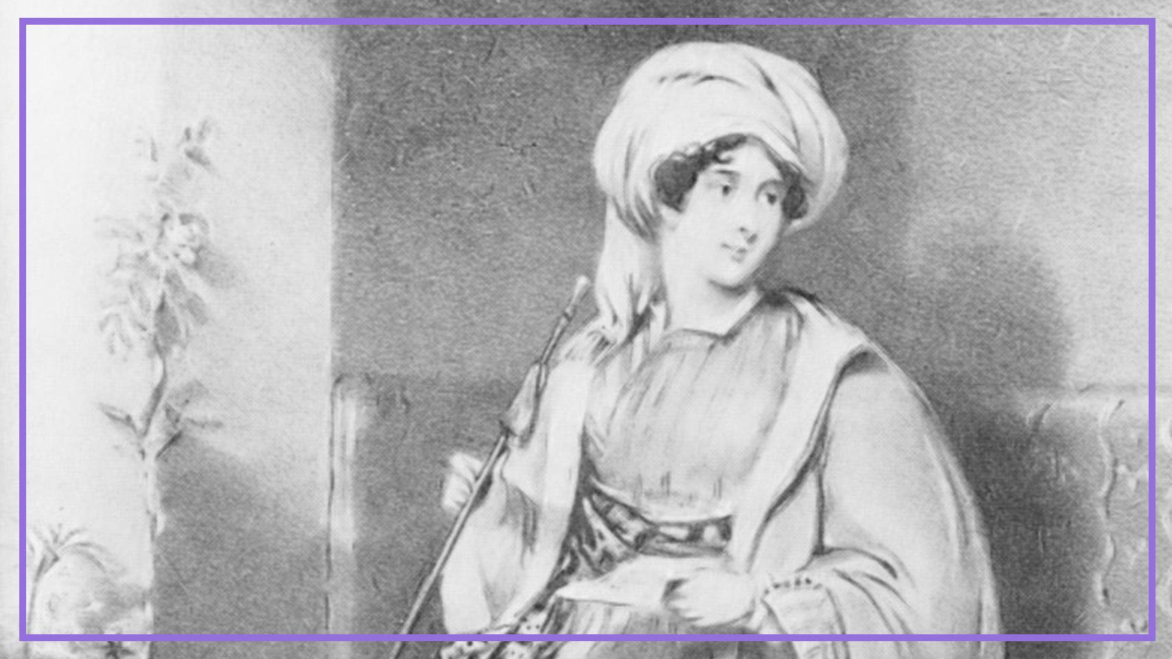 Lady Hester Stanhope, vestida con ropas árabes.