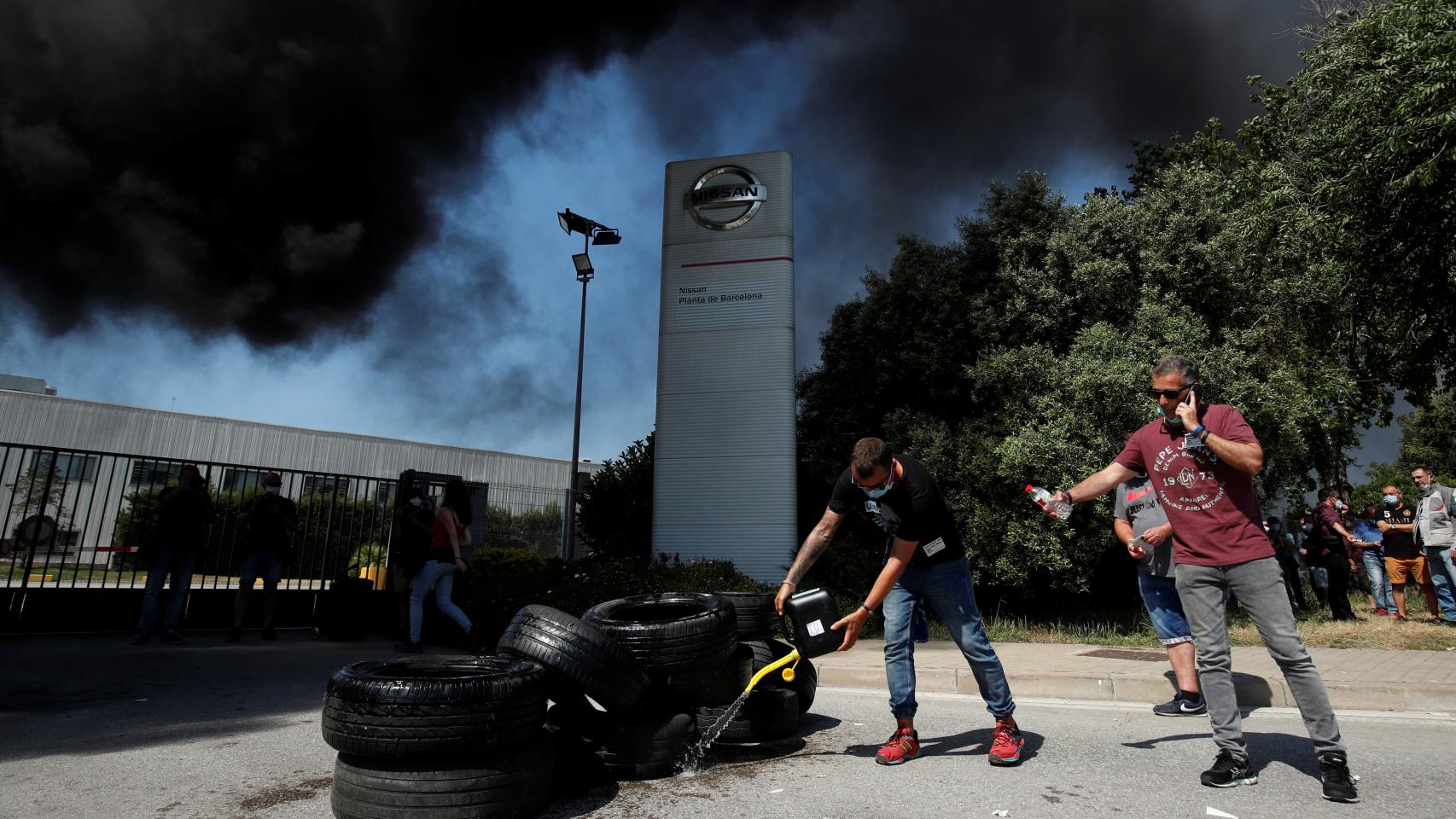 Protest against the closure of the Nissan factory in Barcelona