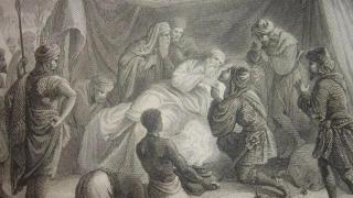 Grabado del siglo XIX que representa la muerte de Almanzor.