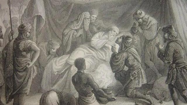 Grabado del siglo XIX que representa la muerte de Almanzor.