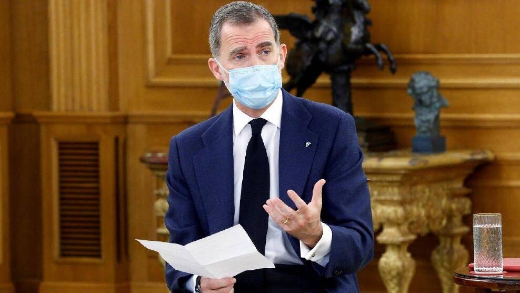 El Rey Felipe VI, este jueves con el pin en la solapa