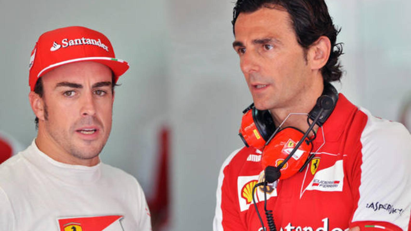 Fernando Alonso y De la Rosa, en Ferrari