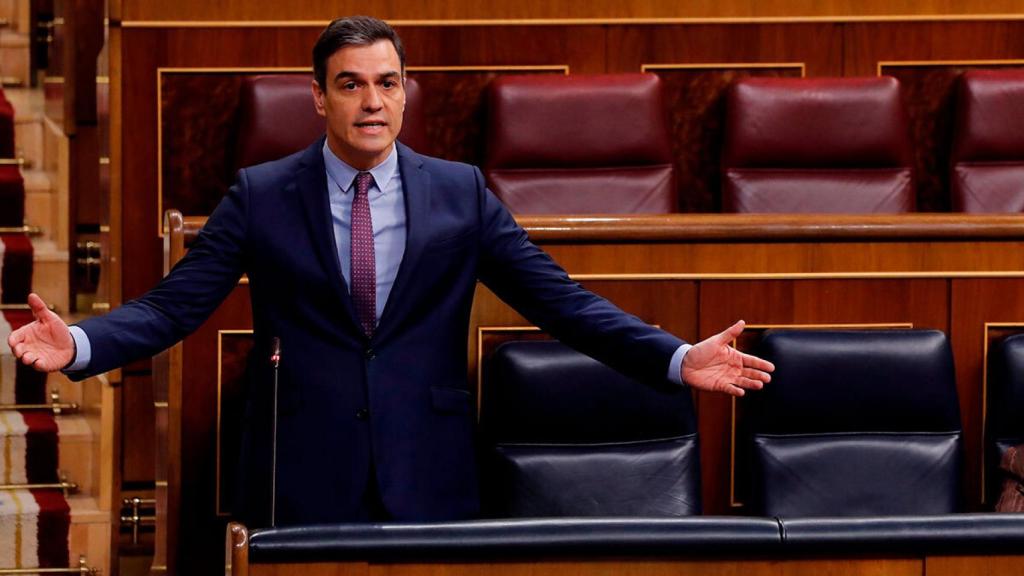 Pedro Sánchez, presidente del Gobierno, ante el Congreso de los Diputados.