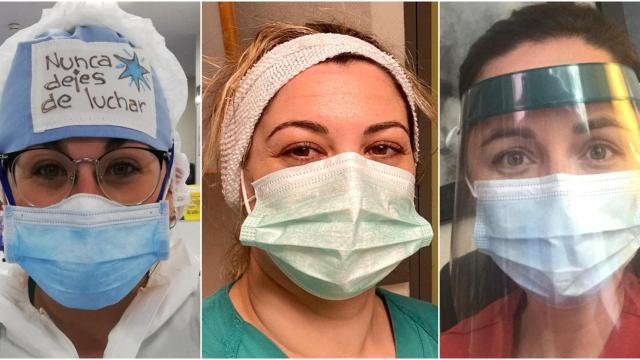 Las sanitarias Marina, Cyntia y Laura.
